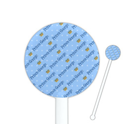 Prince 5.5" Round Plastic Stir Sticks - White - Double Sided (Personalized)