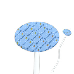 Prince 7" Oval Plastic Stir Sticks - White - Single Sided (Personalized)