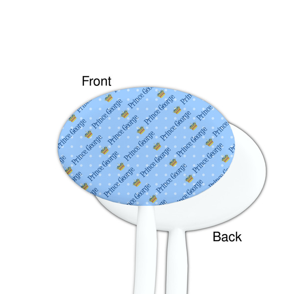 Prince White Plastic 7" Stir Stick - Single Sided - Oval - Front & Back