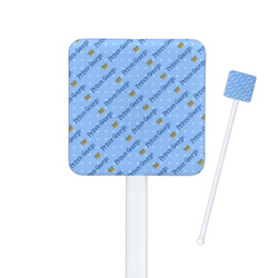 Prince Square Plastic Stir Sticks - Single Sided (Personalized)