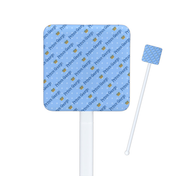 Custom Prince Square Plastic Stir Sticks - Double Sided (Personalized)