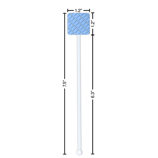 Prince White Plastic Stir Stick - Square - Dimensions