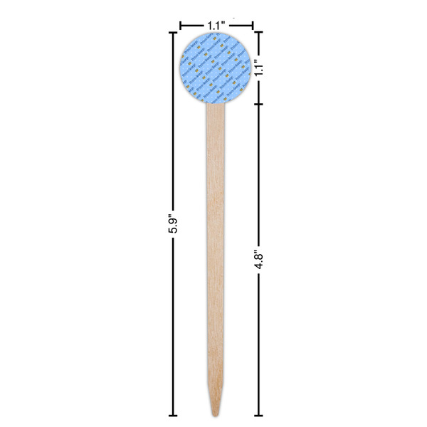 Prince Wooden 6" Food Pick - Round - Dimensions