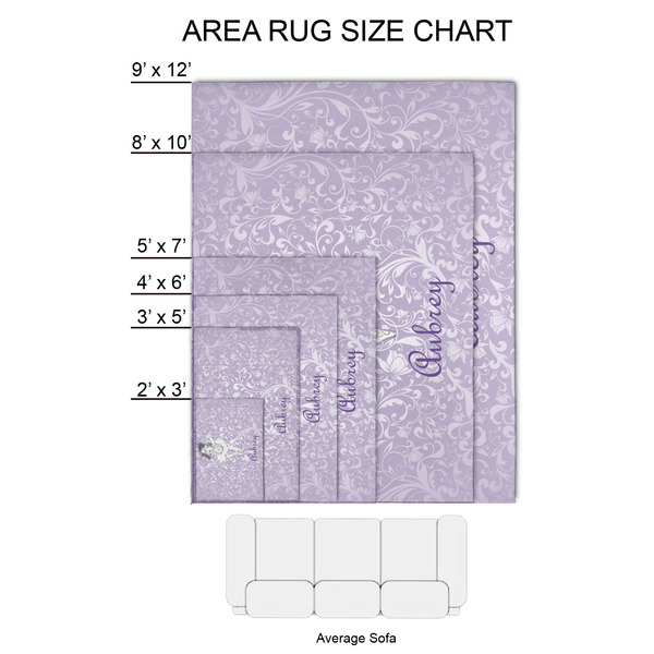Ballerina 2'x3' Indoor Area Rugs - Size Chart