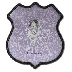 Ballerina Iron On Shield Patch C w/ Name or Text