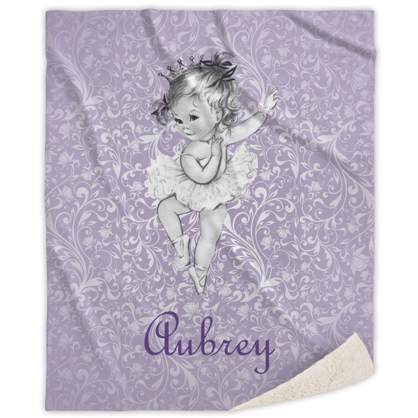 Custom Ballerina Sherpa Throw Blanket - 50"x60" (Personalized)