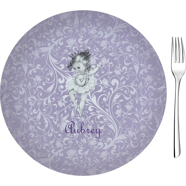 Custom Ballerina Glass Appetizer / Dessert Plate 8" (Personalized)
