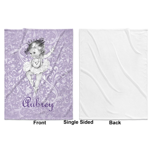 Ballerina Baby Blanket (Single Side - Printed Front, White Back)