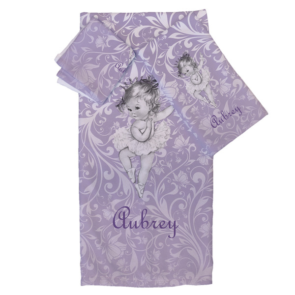 Custom Ballerina Bath Towel Set - 3 Pcs (Personalized)