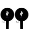 Ballerina Black Plastic 4" Food Pick - Round - Double Sided - Front & Back