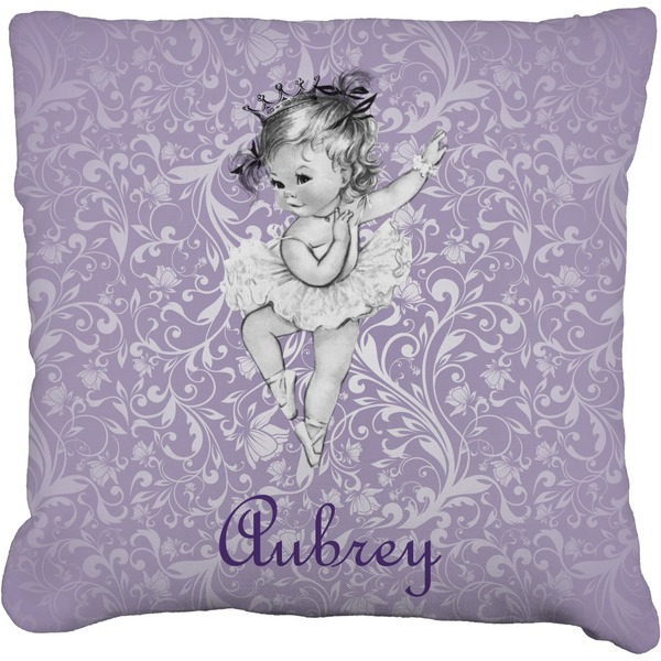 Custom Ballerina Faux-Linen Throw Pillow 16" (Personalized)