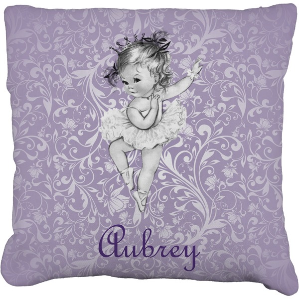 Custom Ballerina Faux-Linen Throw Pillow 18" (Personalized)