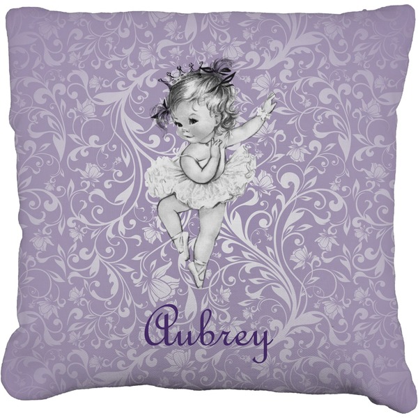 Custom Ballerina Faux-Linen Throw Pillow 20" (Personalized)