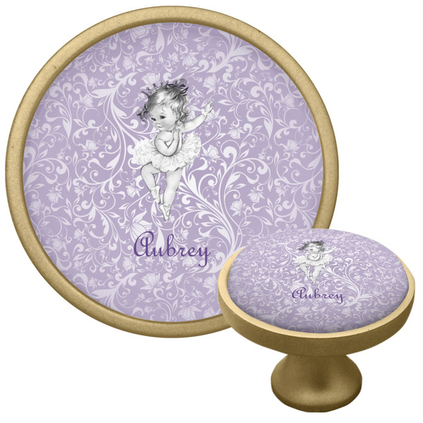Custom Ballerina Cabinet Knob - Gold (Personalized)