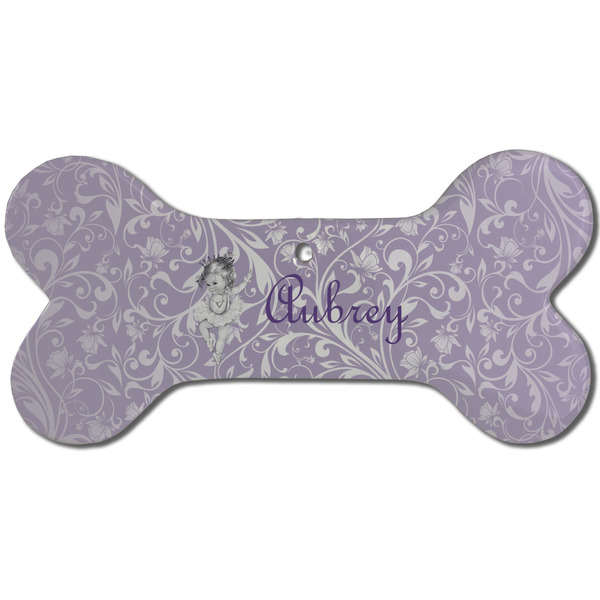 Ballerina Ceramic Flat Ornament - Bone Front