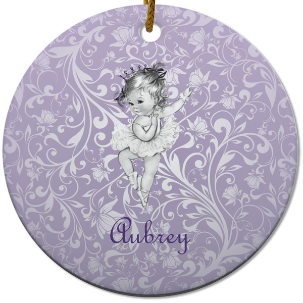 Ballerina Ceramic Flat Ornament - Circle (Front)