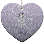 Ballerina Heart Ceramic Ornament w/ Name or Text