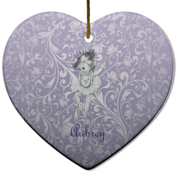 Ballerina Heart Ceramic Ornament w/ Name or Text