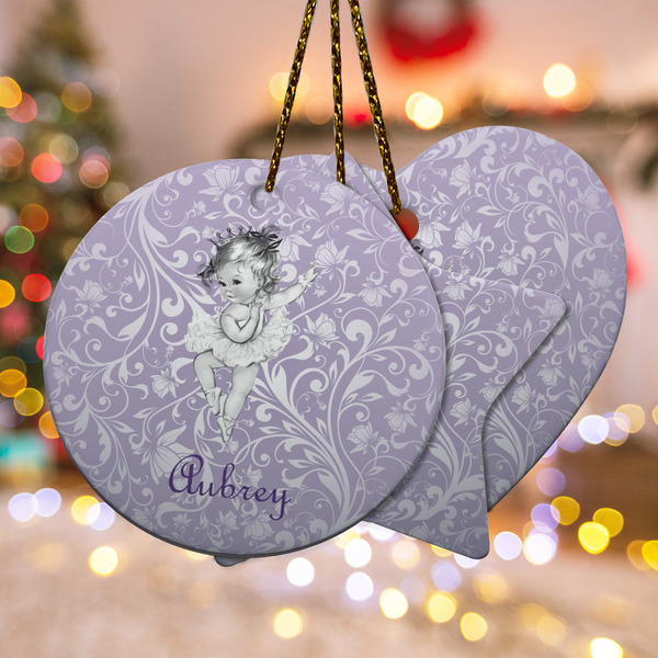 Custom Ballerina Ceramic Ornament w/ Name or Text