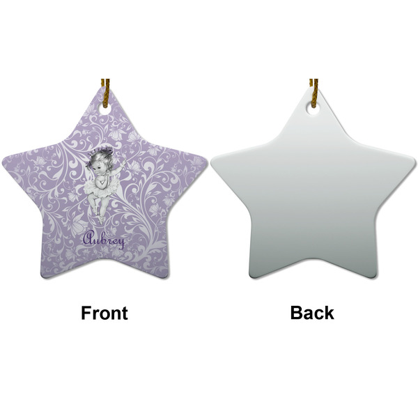Ballerina Ceramic Flat Ornament - Star Front & Back (APPROVAL)