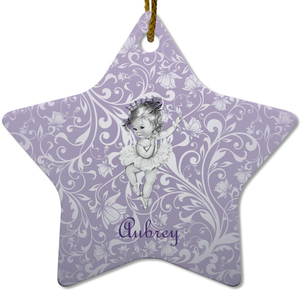 Custom Ballerina Star Ceramic Ornament w/ Name or Text