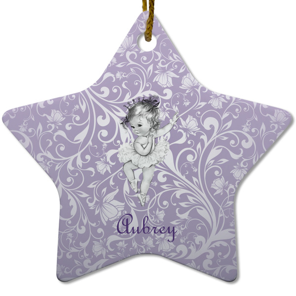 Ballerina Ceramic Flat Ornament - Star (Front)