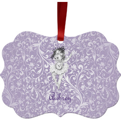 Ballerina Metal Frame Ornament - Double Sided w/ Name or Text