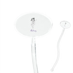 Ballerina 7" Oval Plastic Stir Sticks - Clear (Personalized)
