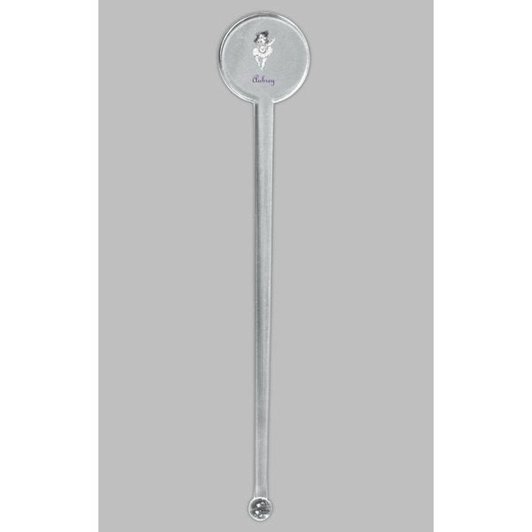 Ballerina Clear Plastic 7" Stir Stick - Round - Single Stick