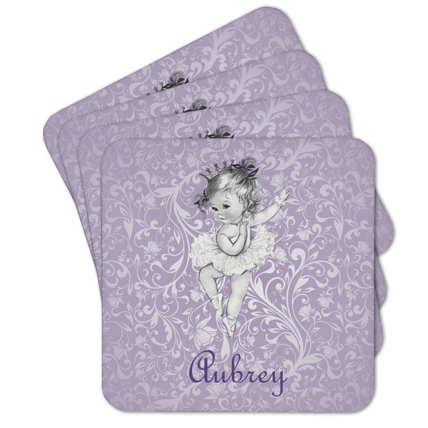 Custom Ballerina Cork Coaster - Set of 4 w/ Name or Text