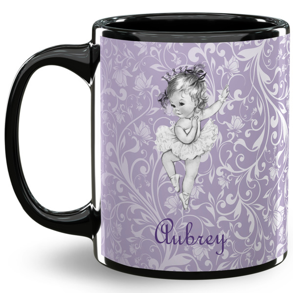 Custom Ballerina 11 Oz Coffee Mug - Black (Personalized)