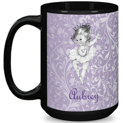 Ballerina 15 Oz Coffee Mug - Black (Personalized)