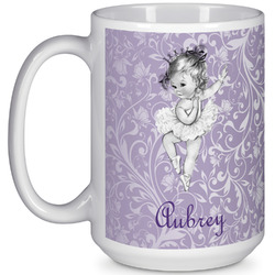 Ballerina 15 Oz Coffee Mug - White (Personalized)