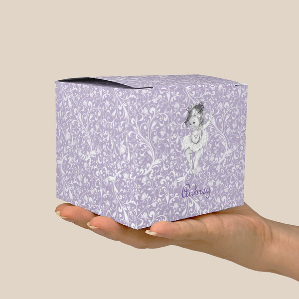Ballerina Cube Favor Gift Box - On Hand - Scale View