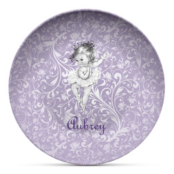 Ballerina Microwave Safe Plastic Plate - Composite Polymer (Personalized)
