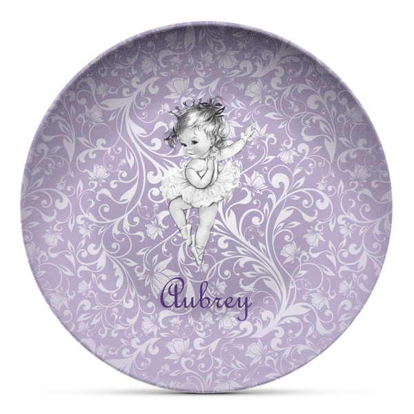 Custom Ballerina Microwave Safe Plastic Plate - Composite Polymer (Personalized)
