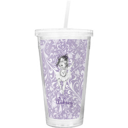 Ballerina Double Wall Tumbler with Straw (Personalized)