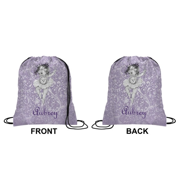 Ballerina Drawstring Backpack Front & Back Medium