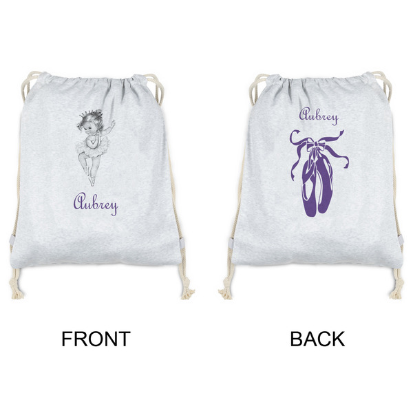 Ballerina Drawstring Backpacks - Sweatshirt Fleece - Double Sided - APPROVAL