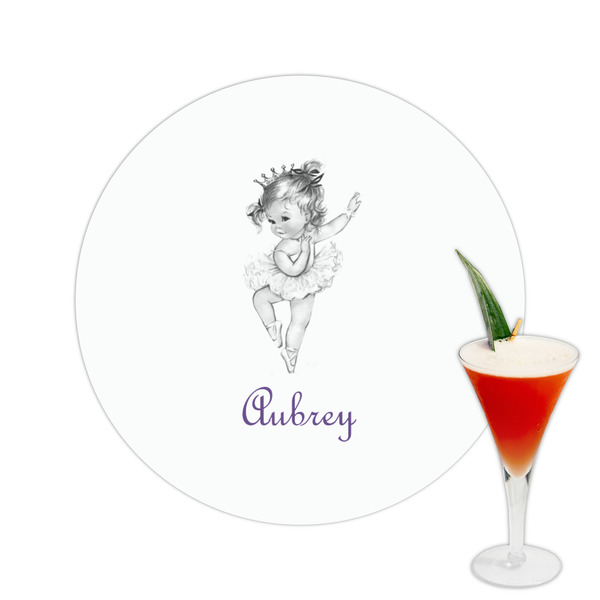 Custom Ballerina Printed Drink Topper -  2.5" (Personalized)