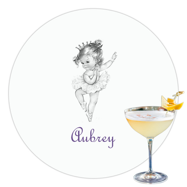 Custom Ballerina Printed Drink Topper - 3.5" (Personalized)