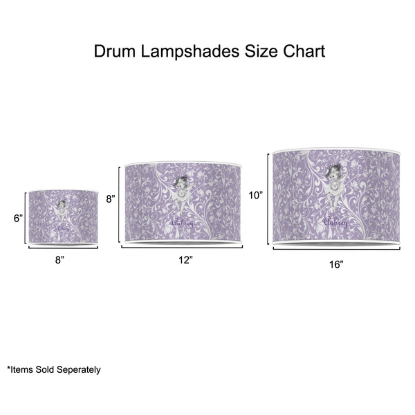 Ballerina Drum Lampshades - Sizing Chart
