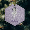 Ballerina Frosted Glass Ornament - Hexagon (Lifestyle)