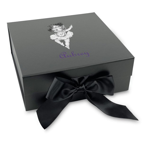 Custom Ballerina Gift Box with Magnetic Lid - Black (Personalized)