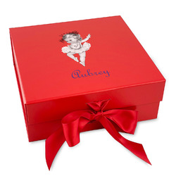 Ballerina Gift Box with Magnetic Lid - Red (Personalized)