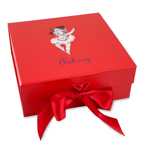 Custom Ballerina Gift Box with Magnetic Lid - Red (Personalized)