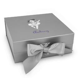 Ballerina Gift Box with Magnetic Lid - Silver (Personalized)