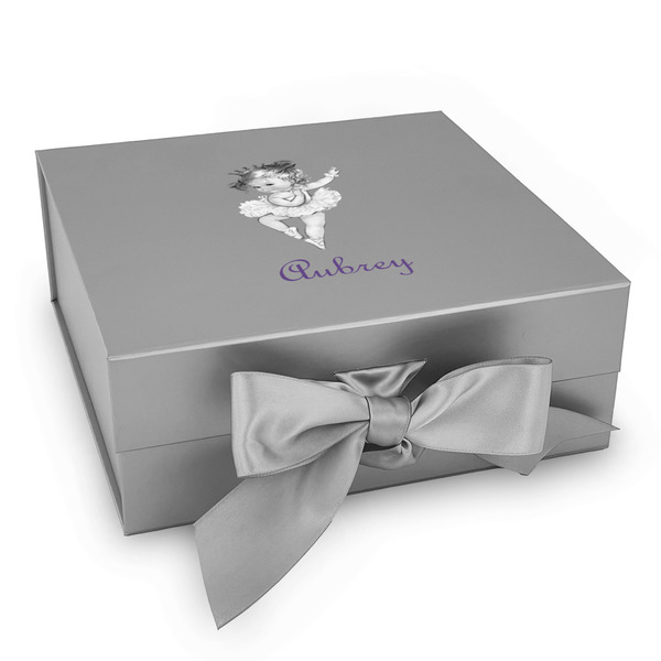 Custom Ballerina Gift Box with Magnetic Lid - Silver (Personalized)