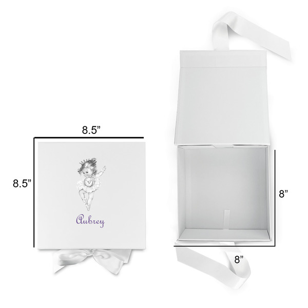 Ballerina Gift Boxes with Magnetic Lid - White - Open & Closed