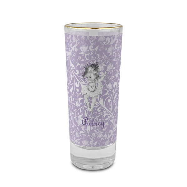 Custom Ballerina 2 oz Shot Glass - Glass with Gold Rim (Personalized)